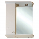 "Диона"  SMARTsant зеркало со шкафчиком и полкой, с подсветкой, левая версия, 55см
