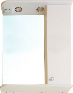 "Диона"  SMARTsant зеркало со шкафчиком и полкой, с подсветкой, правая версия, 55см