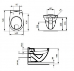 Унитаз подвесной Ideal Standard "Евровит+" с сиденьем