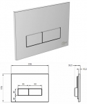 Инсталяция для подвесного унитаза Ideal Standard с двойной хромированной панелью смыва 