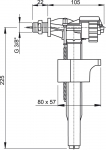 Клапан для унитаза ALKAPLAST A15 3/8" боковая подводка